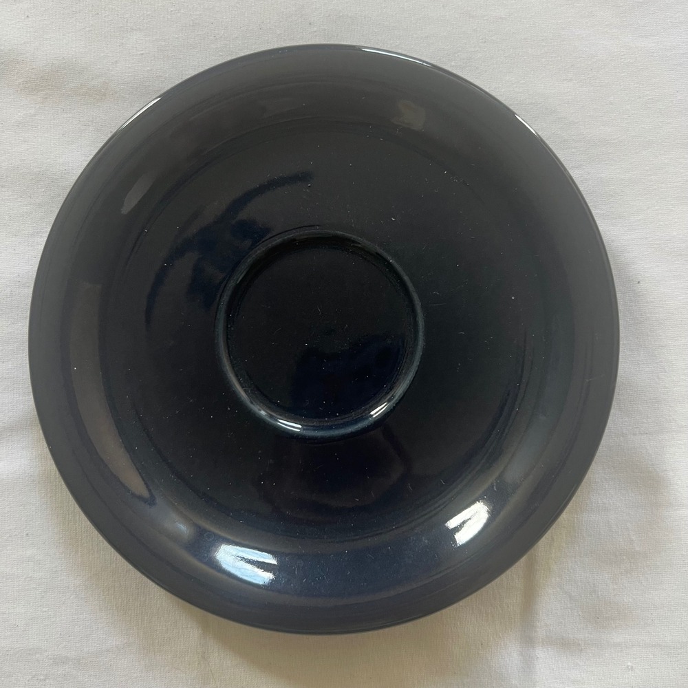 Eddie Bauer Home Navy Blue Ceramic Saucer Replacement Plate Made in Indonesia